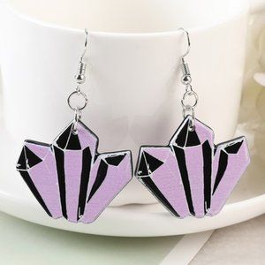 Pink Black Earrings